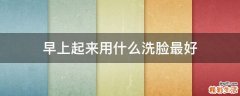 早上起来用什么洗脸最好