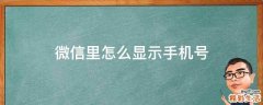 微信里怎么显示手机号