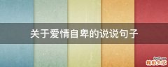 关于爱情自卑的说说句子