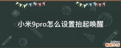 小米9pro怎么设置抬起唤醒