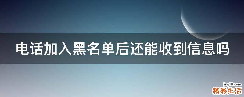 电话加入黑名单后还能收到信息吗