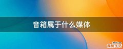 音箱属于什么媒体