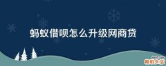 蚂蚁借呗怎么升级网商贷