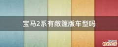 宝马2系有敞篷版车型吗