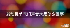 发动机节气门声音大是怎么回事