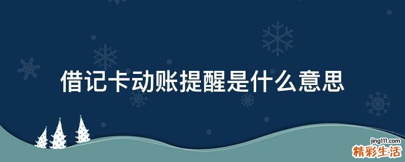 借记卡动账提醒是什么意思