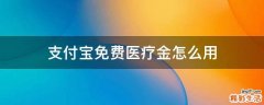 支付宝免费医疗金怎么用