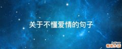 关于不懂爱情的句子