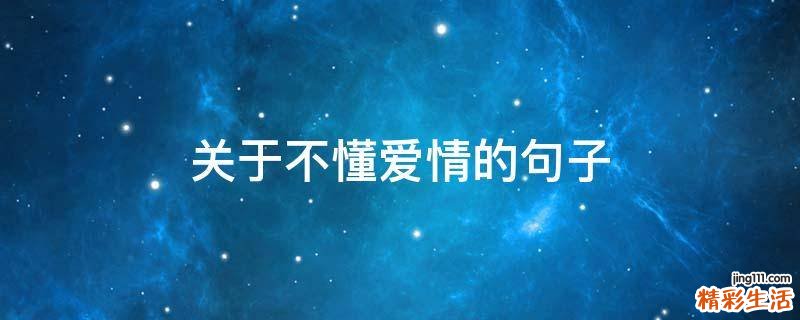 关于不懂爱情的句子