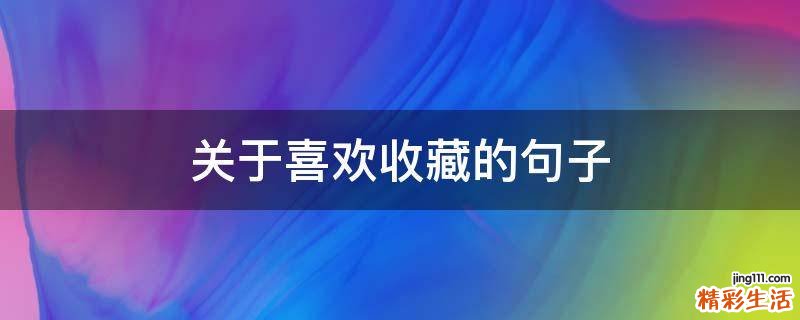 关于喜欢收藏的句子