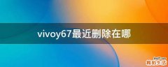 vivoy67最近删除在哪