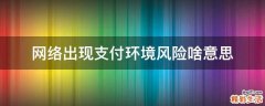 网络出现支付环境风险啥意思