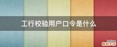 工行校验用户口令是什么