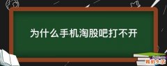 为什么手机淘股吧打不开