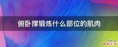 俯卧撑锻炼什么部位的肌肉
