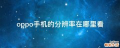 oppo手机的分辨率在哪里看