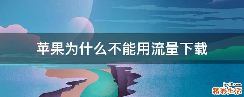 苹果为什么不能用流量下载