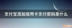 支付宝添加信用卡支付密码是什么
