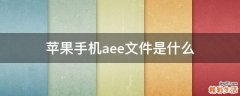 苹果手机aee文件是什么