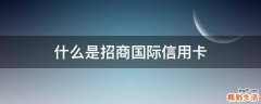 什么是招商国际信用卡