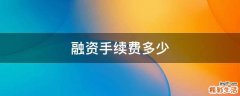 融资手续费多少