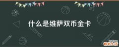 什么是维萨双币金卡