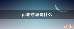ps啥意思是什么