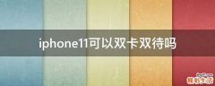 iphone11可以双卡双待吗