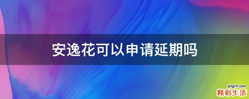安逸花可以申请延期吗