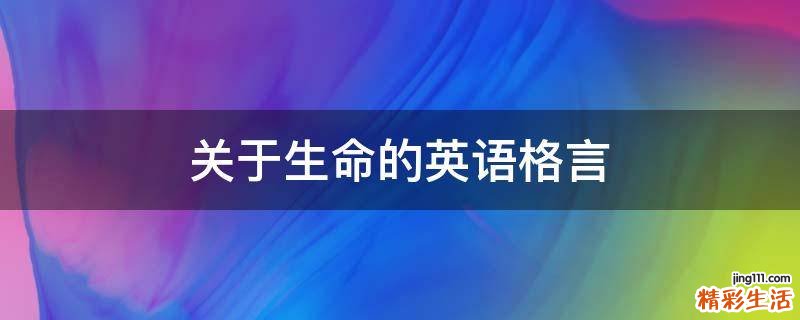 关于生命的英语格言