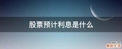 股票预计利息是什么
