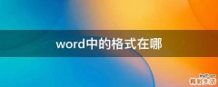 word中的格式在哪