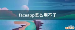 faceapp怎么用不了