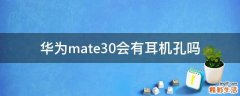 华为mate30会有耳机孔吗