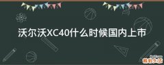 沃尔沃XC40什么时候国内上市