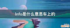 lnfo是什么意思车上的
