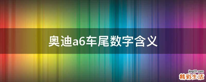 奥迪a6车尾数字含义