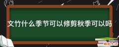 文竹什么季节可以修剪秋季可以吗