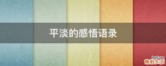 平淡的感悟语录