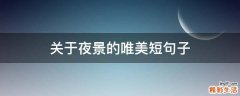 关于夜景的唯美短句子