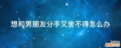 想和男朋友分手又舍不得怎么办