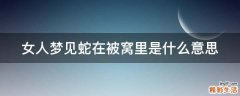 女人梦见蛇在被窝里是什么意思