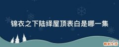 锦衣之下陆绎屋顶表白是哪一集