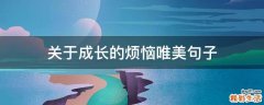 关于成长的烦恼唯美句子
