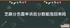 芝麻分负面申诉后分数能涨回来吗