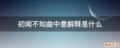 初闻不知曲中意解释是什么