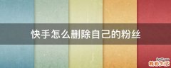 快手怎么删除自己的粉丝