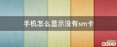 手机怎么显示没有sm卡