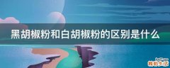黑胡椒粉和白胡椒粉的区别是什么