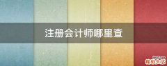注册会计师哪里查